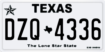 TX license plate DZQ4336