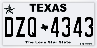 TX license plate DZQ4343