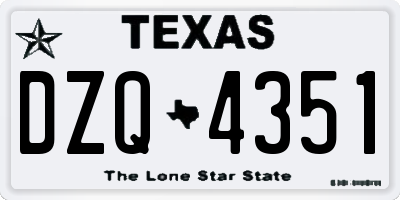 TX license plate DZQ4351