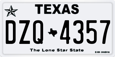 TX license plate DZQ4357