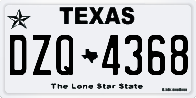 TX license plate DZQ4368