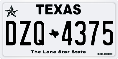 TX license plate DZQ4375