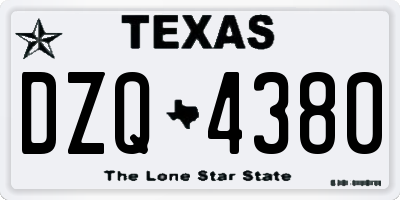 TX license plate DZQ4380