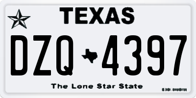 TX license plate DZQ4397