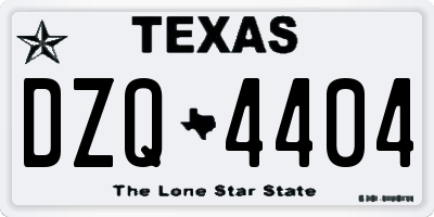 TX license plate DZQ4404
