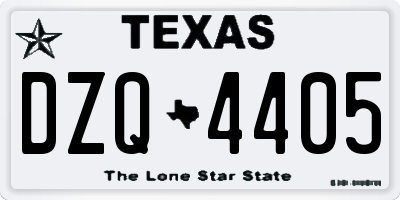 TX license plate DZQ4405