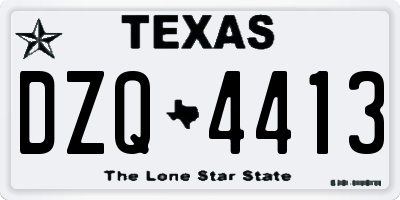 TX license plate DZQ4413