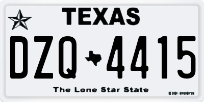 TX license plate DZQ4415