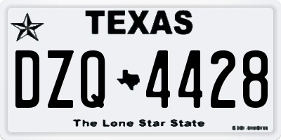 TX license plate DZQ4428