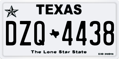 TX license plate DZQ4438