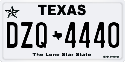 TX license plate DZQ4440