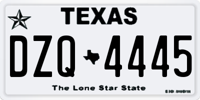 TX license plate DZQ4445