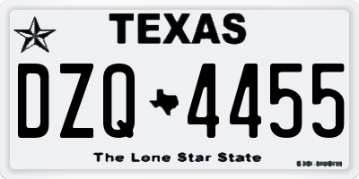 TX license plate DZQ4455
