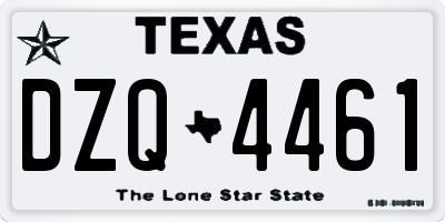 TX license plate DZQ4461