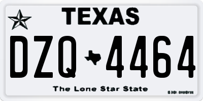 TX license plate DZQ4464