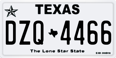 TX license plate DZQ4466