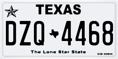 TX license plate DZQ4468