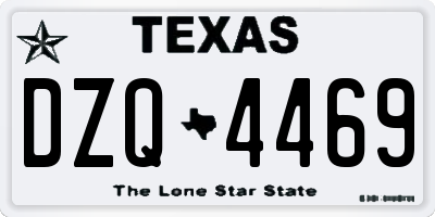 TX license plate DZQ4469