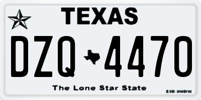 TX license plate DZQ4470