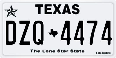 TX license plate DZQ4474