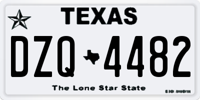TX license plate DZQ4482