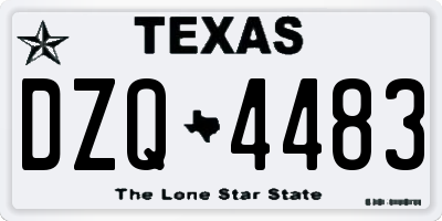 TX license plate DZQ4483