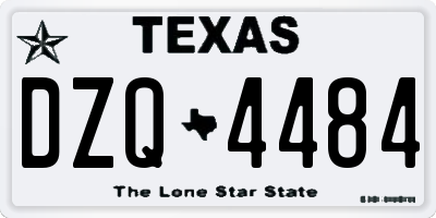TX license plate DZQ4484