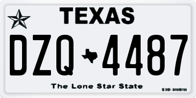 TX license plate DZQ4487