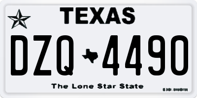 TX license plate DZQ4490