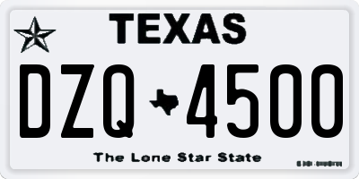 TX license plate DZQ4500