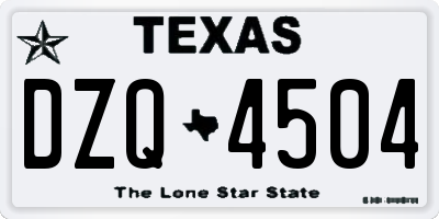 TX license plate DZQ4504