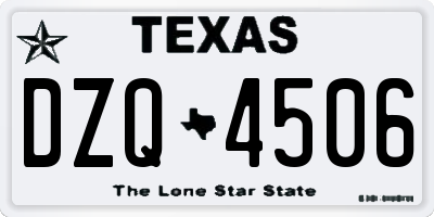TX license plate DZQ4506