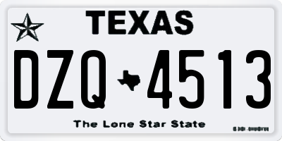 TX license plate DZQ4513