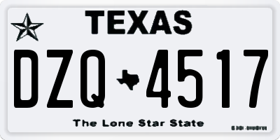 TX license plate DZQ4517