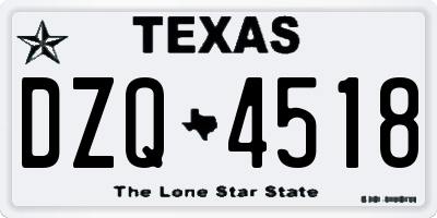 TX license plate DZQ4518