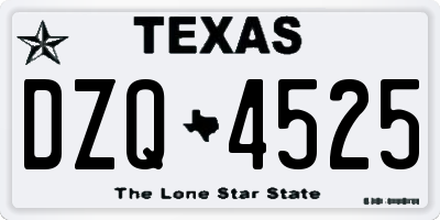 TX license plate DZQ4525