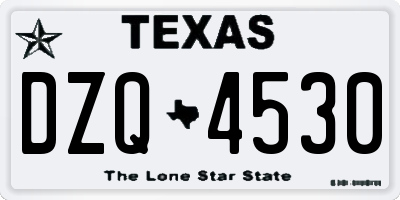 TX license plate DZQ4530