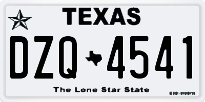TX license plate DZQ4541