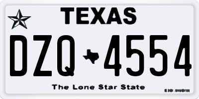 TX license plate DZQ4554