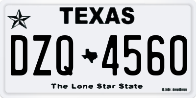 TX license plate DZQ4560