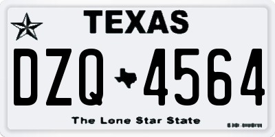 TX license plate DZQ4564