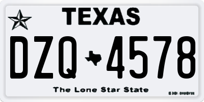 TX license plate DZQ4578