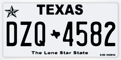 TX license plate DZQ4582