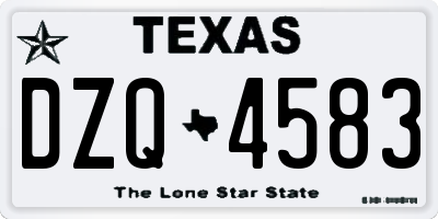 TX license plate DZQ4583
