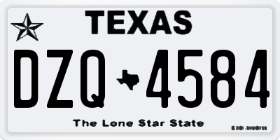 TX license plate DZQ4584