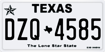 TX license plate DZQ4585