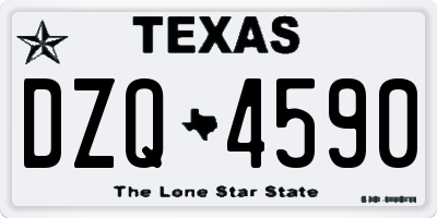 TX license plate DZQ4590