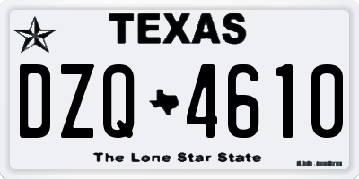 TX license plate DZQ4610