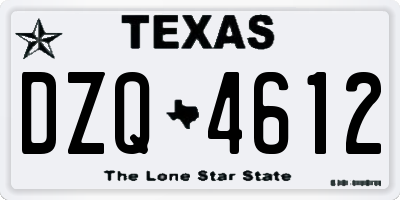 TX license plate DZQ4612
