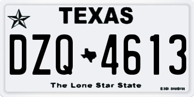 TX license plate DZQ4613